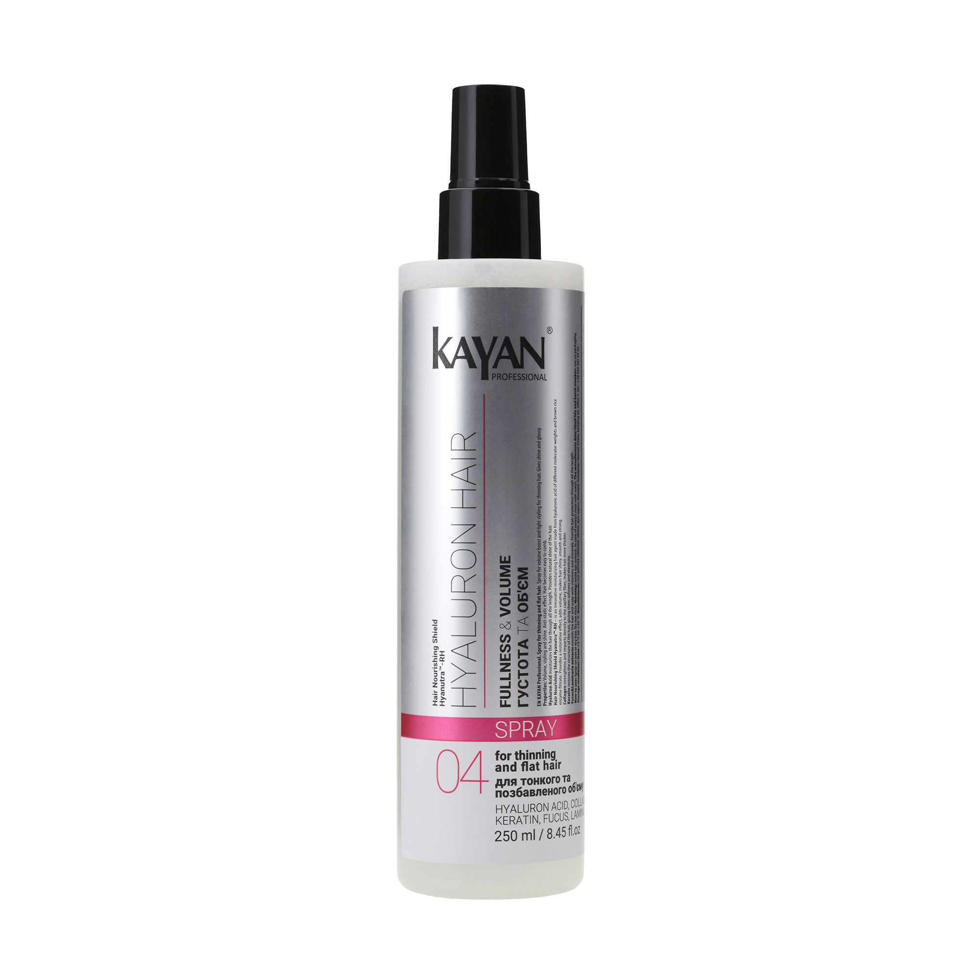 Спрей Kayan Professional Hyaluron Hair Spray для тонкого і позбавленого об'єму волосся, 200 мл